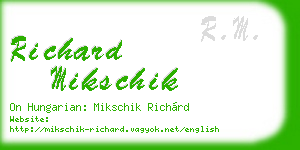 richard mikschik business card